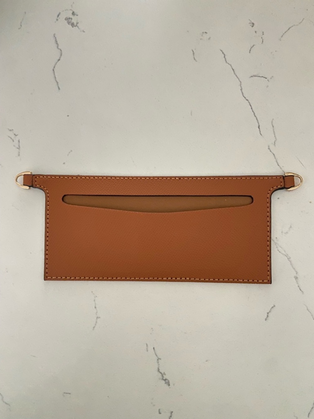 Genuine Leather Card Sleeve Insert with Gold Hardware